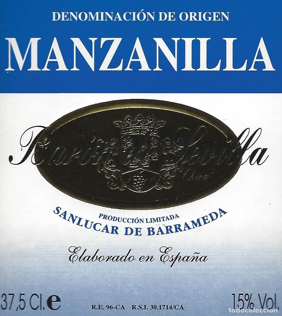 Etiquetas antigas: E2182 BODEGAS BARON-MANZANILLA BARON DE SEVILLA-0.375L-15%