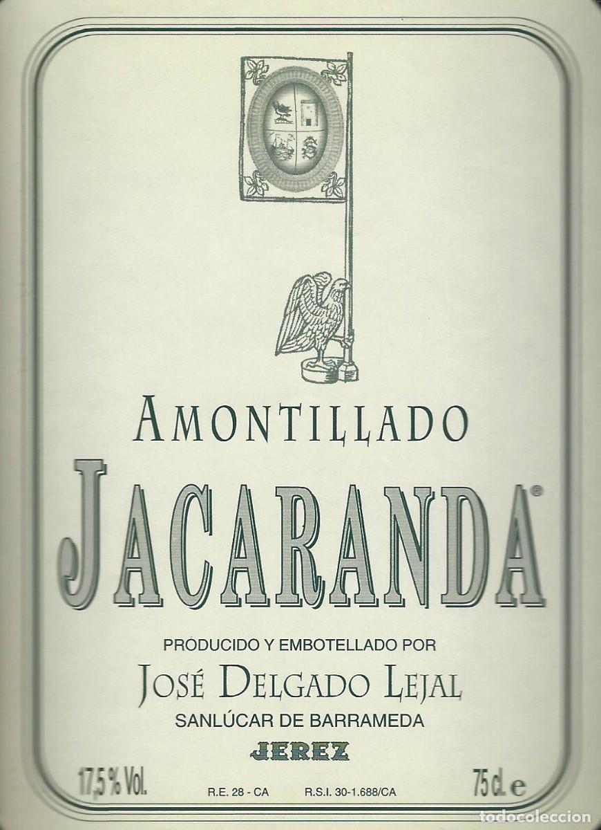 Etichette antiche: E2244 BODEGAS JOSE DELGADO LEAL-AMONTILLADO JACARANDA-0.75L-17.50%
