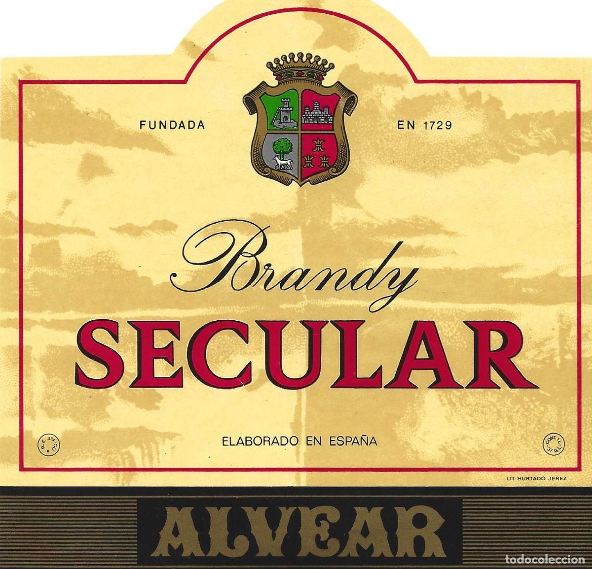 Etiquetas antiguas: E1529 BODEGAS ALVEAR-BRANDY SECULAR - Foto 1