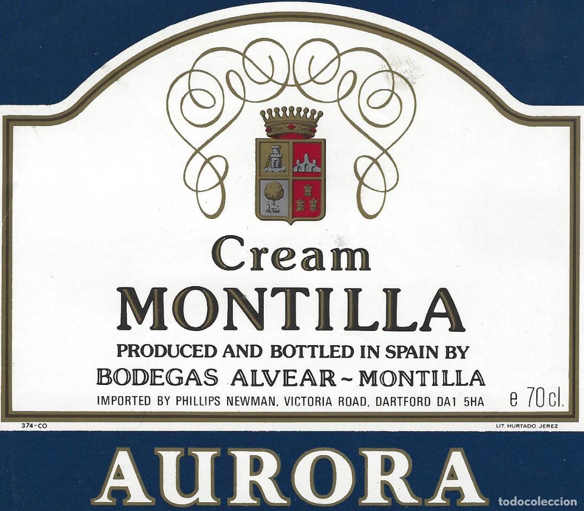 Etiquetas antiguas: E1530 BODEGAS ALVEAR-CREAM AURORA-0.70L - Foto 1