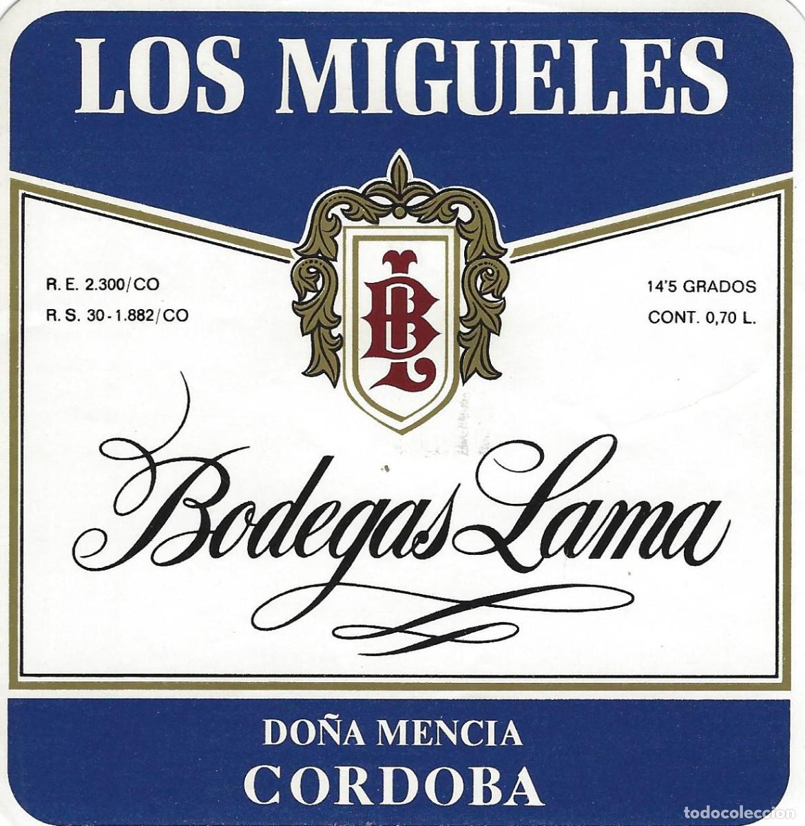 Old Labels: E1538 BODEGAS LAMA-LOS MIGUELES-0.70L-14,50%