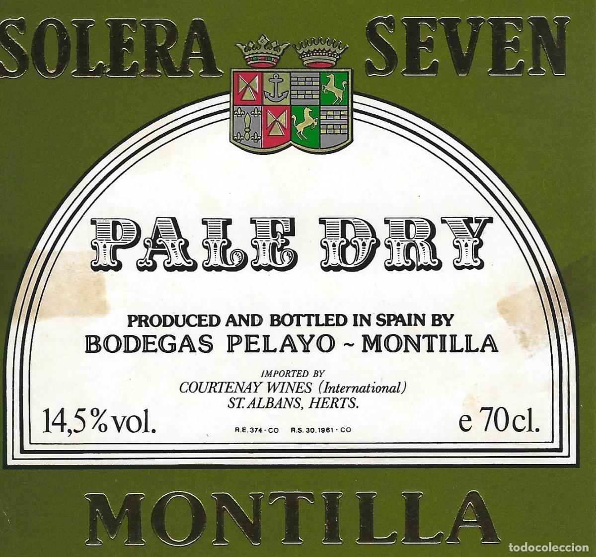 Etichette antiche: E1544 BODEGAS PELAYO-PALE DRY MONTILLA-0.70L-14.50%