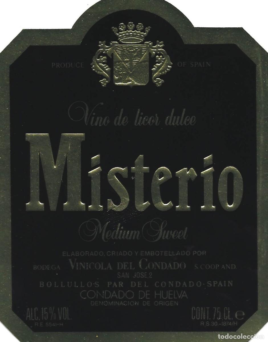 &Eacute;tiquettes anciennes: E1598 BODEGAS VINICOLA DEL CONDADO-VINO DULCE MISTERIO-0.75L-15%