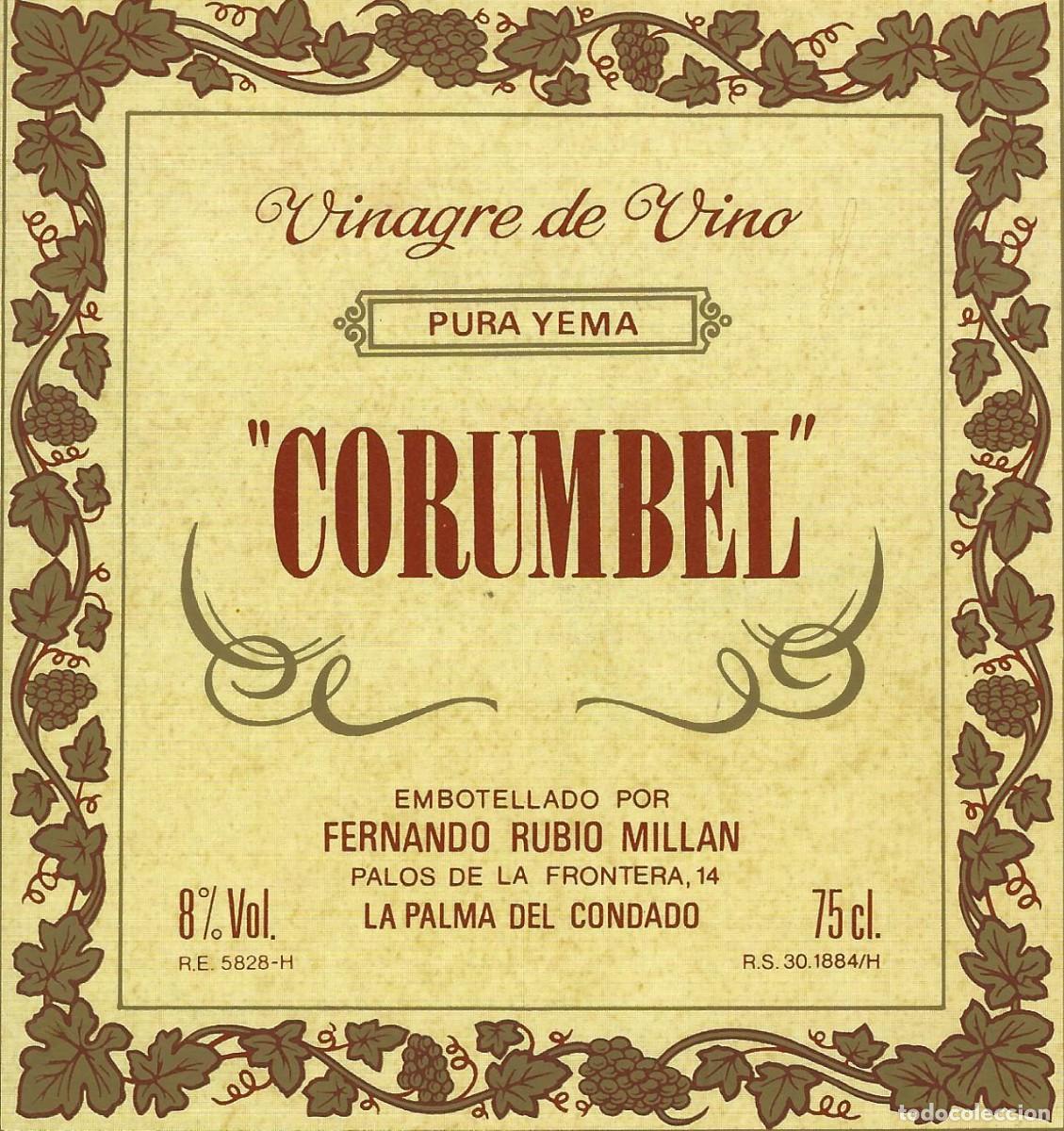 Etichette antiche: E1603 BODEGAS FERNANDO RUBIO MILLAN-VINAGRE CORUMBEL-0.75L-8.20%
