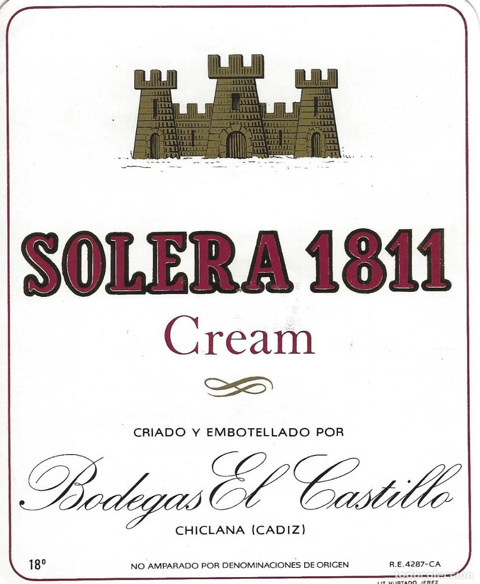 &Eacute;tiquettes anciennes: E1611 BODEGAS EL CASTILLO-CREAM SOLERA 1811-18%