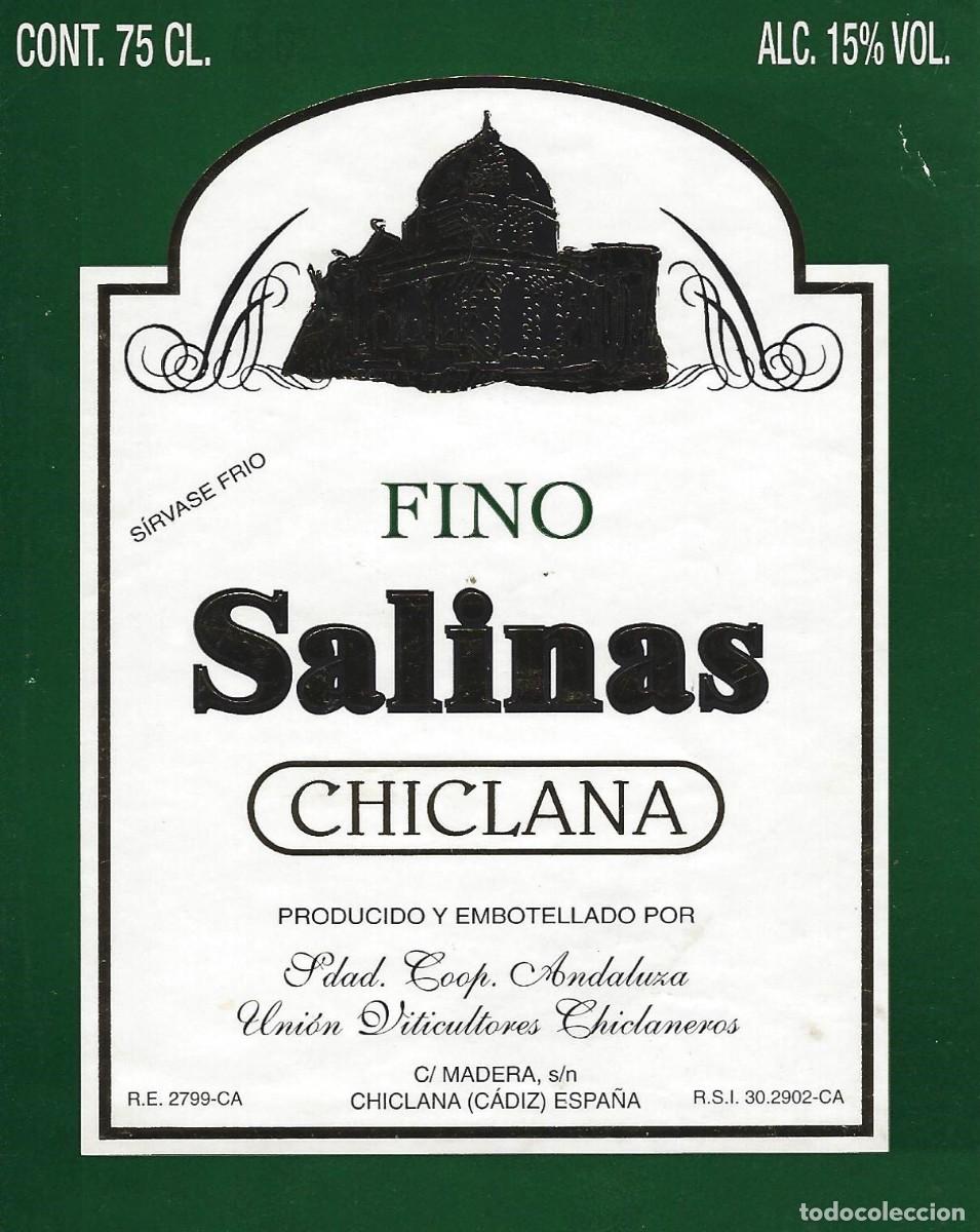 Old Labels: E1614 BODEGAS U. VIT. CHICLANEROS-FINO SALINAS-0.75L-15%