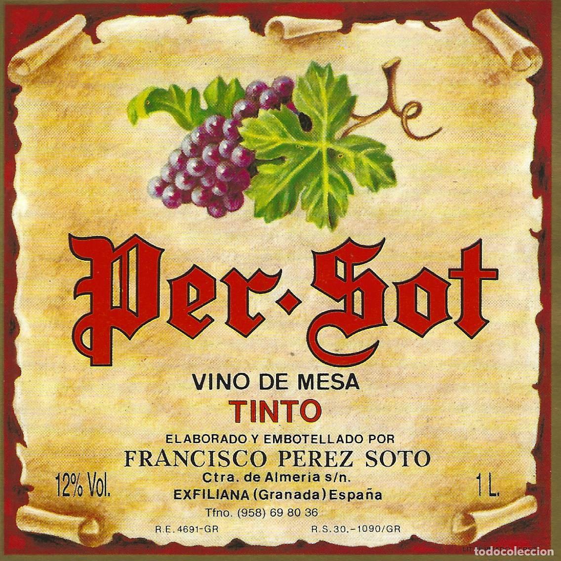 &Eacute;tiquettes anciennes: E1647 BODEGAS FRANCISCO PEREZ SOTO-VINO TINTO PER-SOT-1L-12%