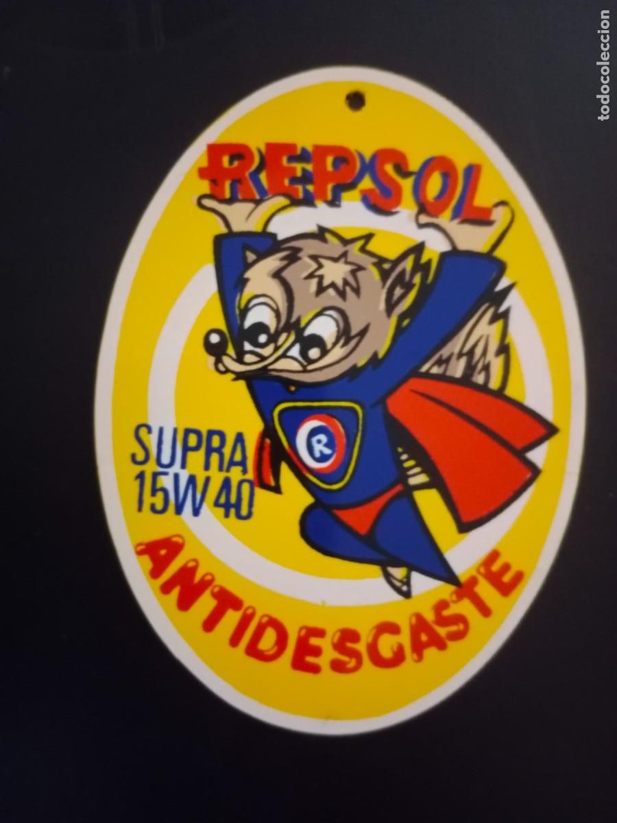 Etichette antiche: ETIQUETA PUBLICIDAD - LUBRICANTES REPSOL - SUPRA 15W40 - ANTIDESGASTE - CAMINA ALEGRE SIEMPRE JOVEN