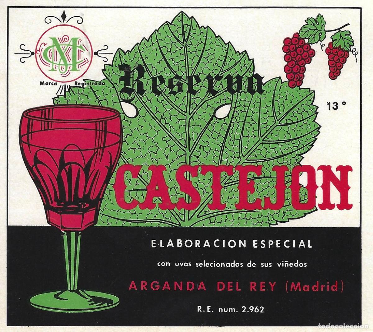 Etiquetas antiguas: E1748 BODEGAS CASTEJON-13% - Foto 1