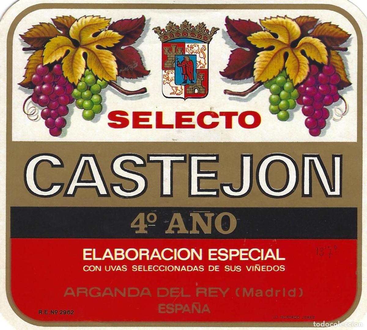 Etiquetas antiguas: E1749 BODEGAS CASTEJON-13,70% - Foto 1