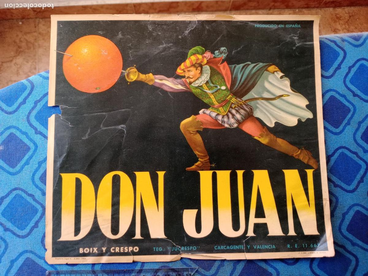 Etiquetas antiguas: CARTELITO ETIQUETA NARANJAS DON JUAN BOIX Y CRESPO CARCAGENTE VALENCIA