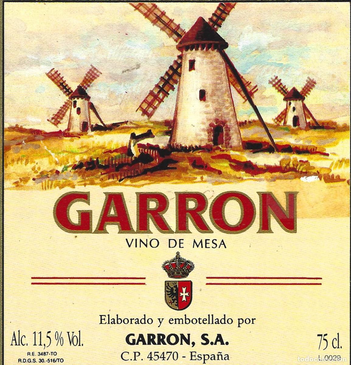 Etichette antiche: E1810 BODEGAS GARRON-VINO DE MESA GARRON-0.75L-11.50%