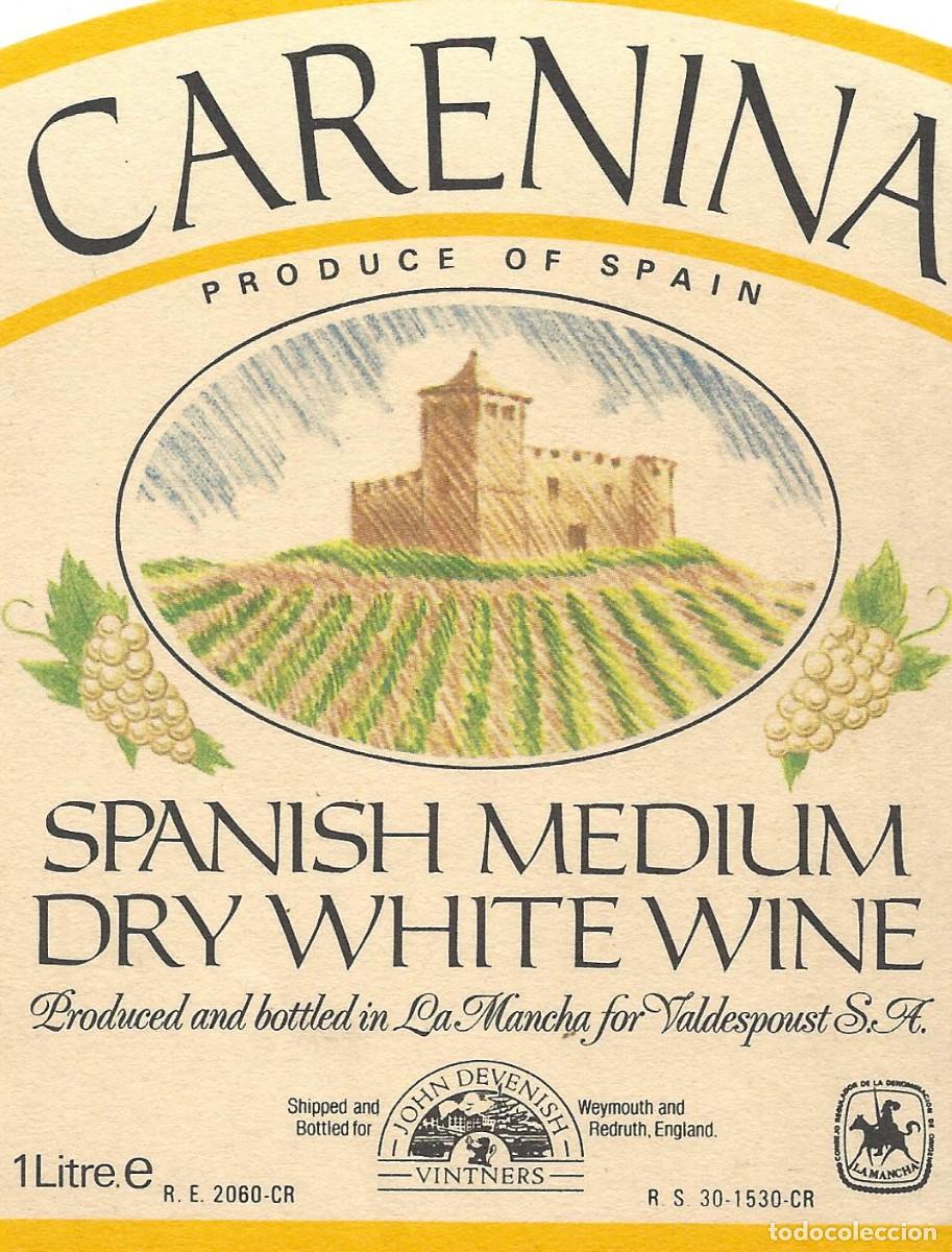 Etichette antiche: E1874 BODEGAS VALDESPOUST-VINO BLANCO CARENINA-1L