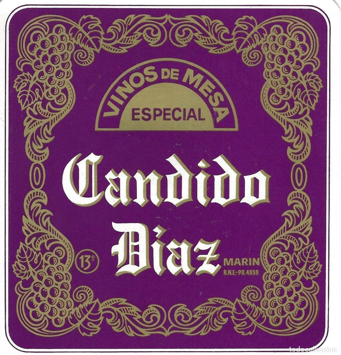 Etiquetas antiguas: E1720 BODEGAS ??????-VINO DE MESA CANDIDO DIAZ-13% - Foto 1