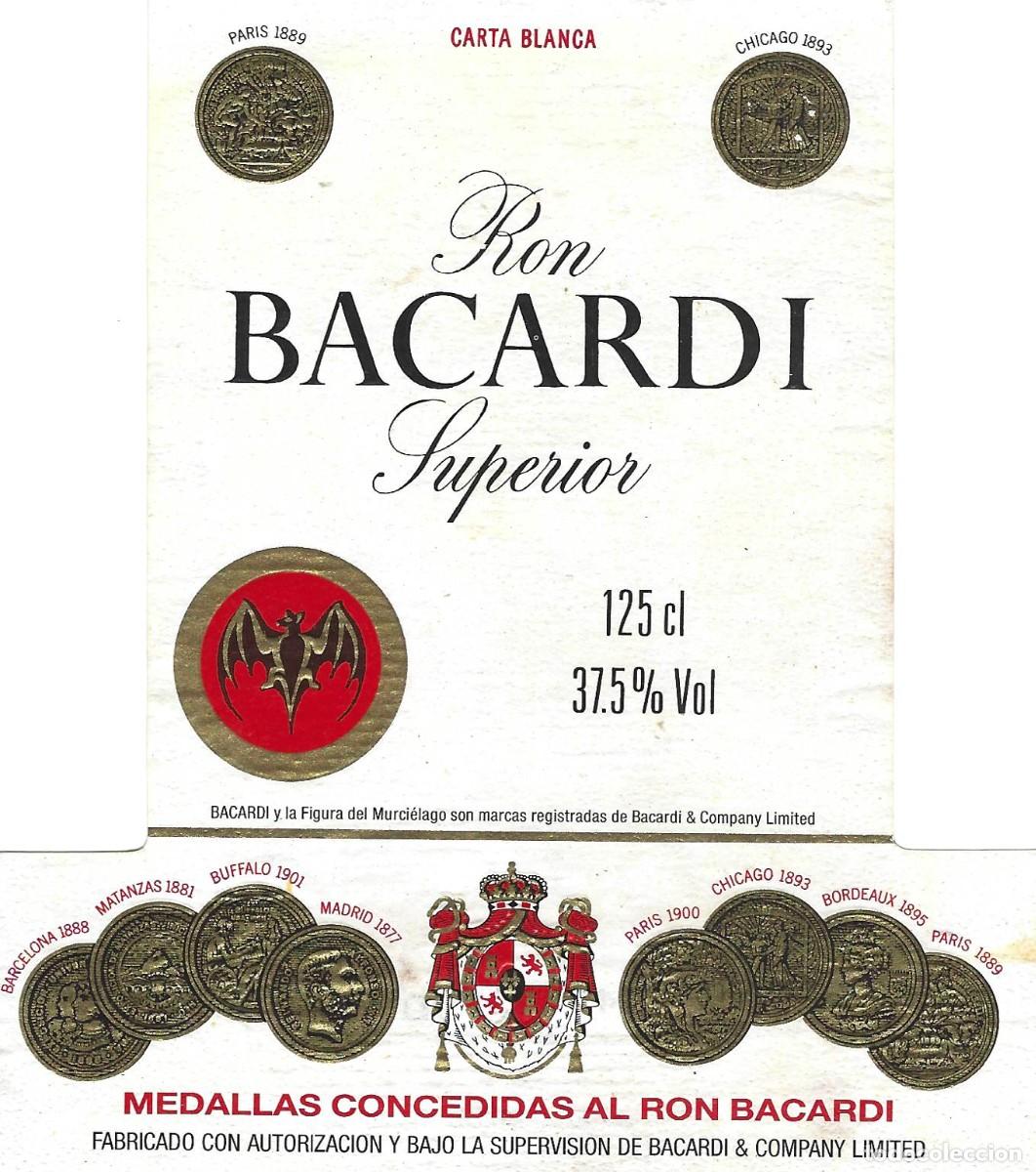 Etiquetas antiguas: E1919 BODEGAS ??????-RON BACARDI - Foto 1