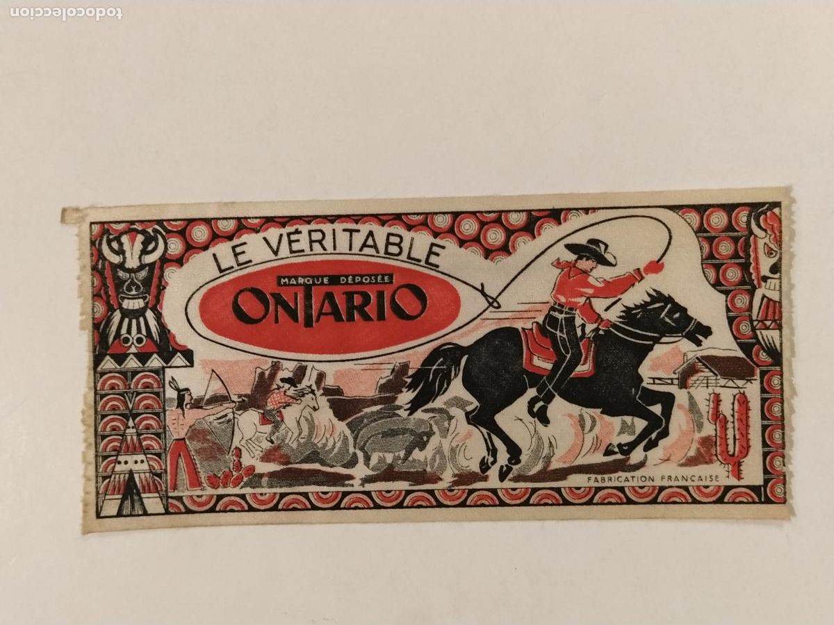 Alte Etiketten: LE VERITABLE ONTARIO - ETIQUETA MATERIAL TIPO TELA -VER FOTOS-(112.755)