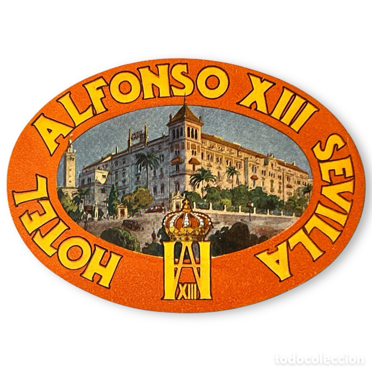 Etiquetas antiguas: ETIQUETA HOTEL ALFONSO XIII SEVILLA ANDALUC&Iacute;A LUGGAGE LABEL.