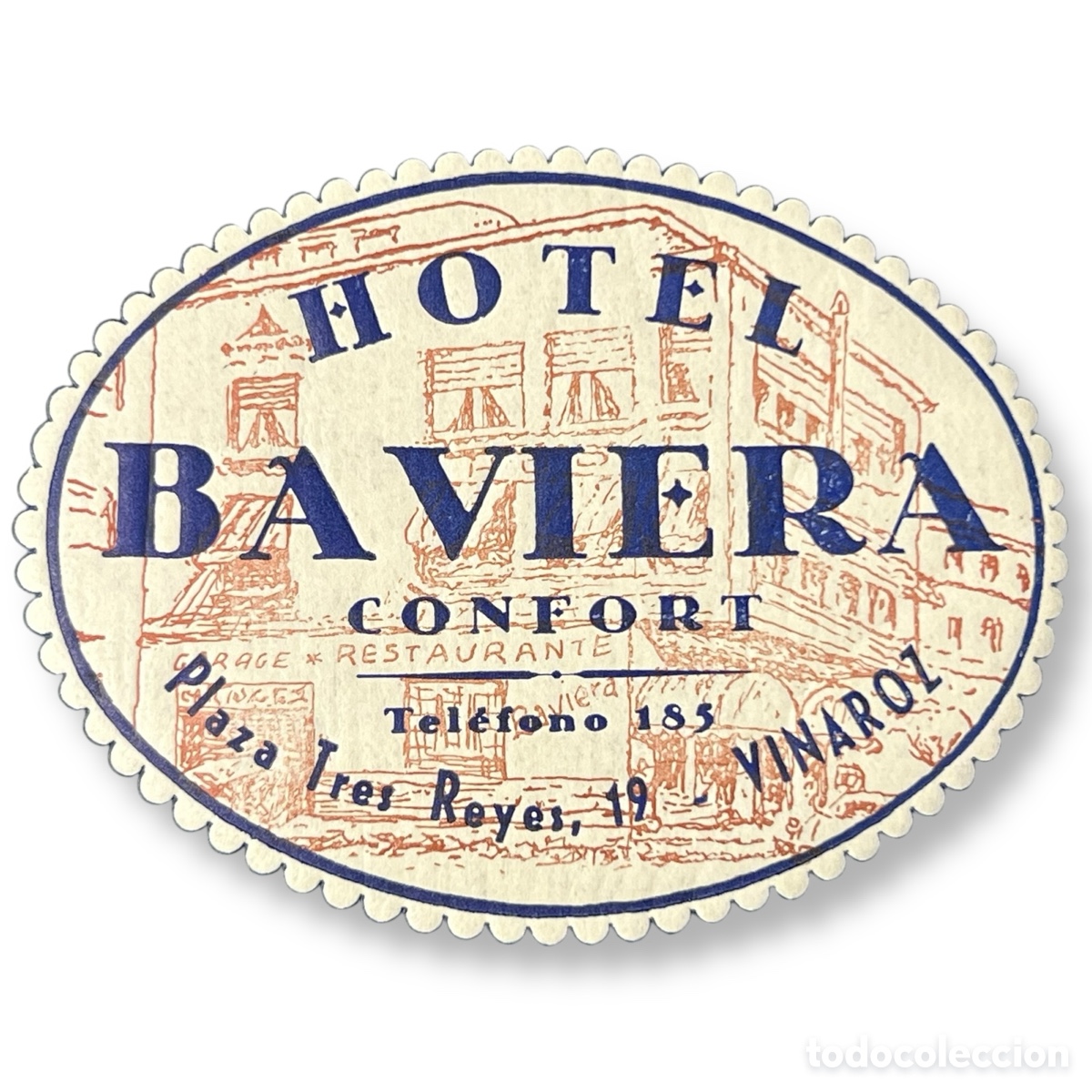 Etiquetas antiguas: ETIQUETA HOTEL BAVIERA VINAROZ VINAR&Ograve;S CASTELL&Oacute;N LUGGAGE LABEL.