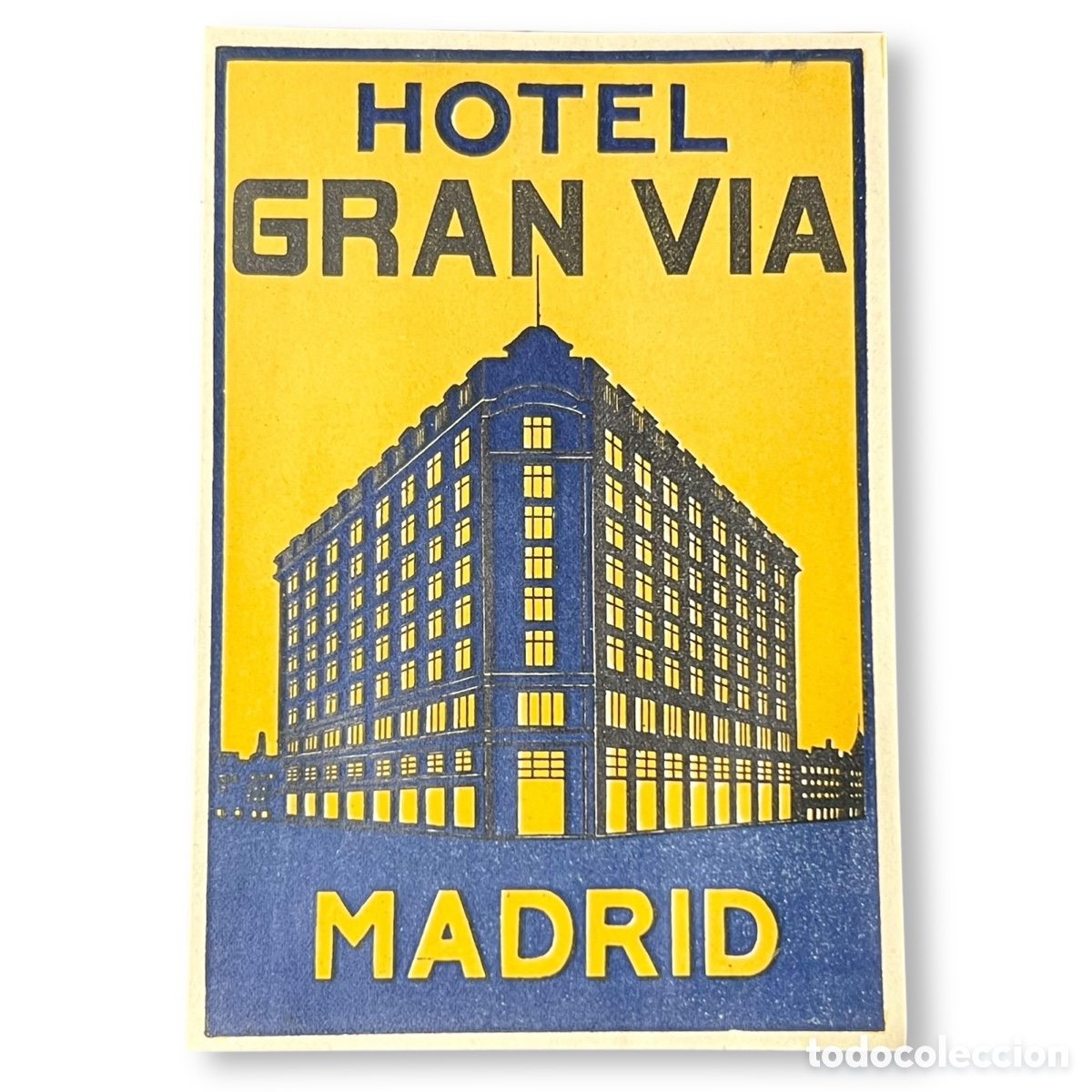 Etiquetas antiguas: ETIQUETA HOTEL GRAN VIA MADRID LUGGAGE LABEL TAMA&Ntilde;O GRANDE.