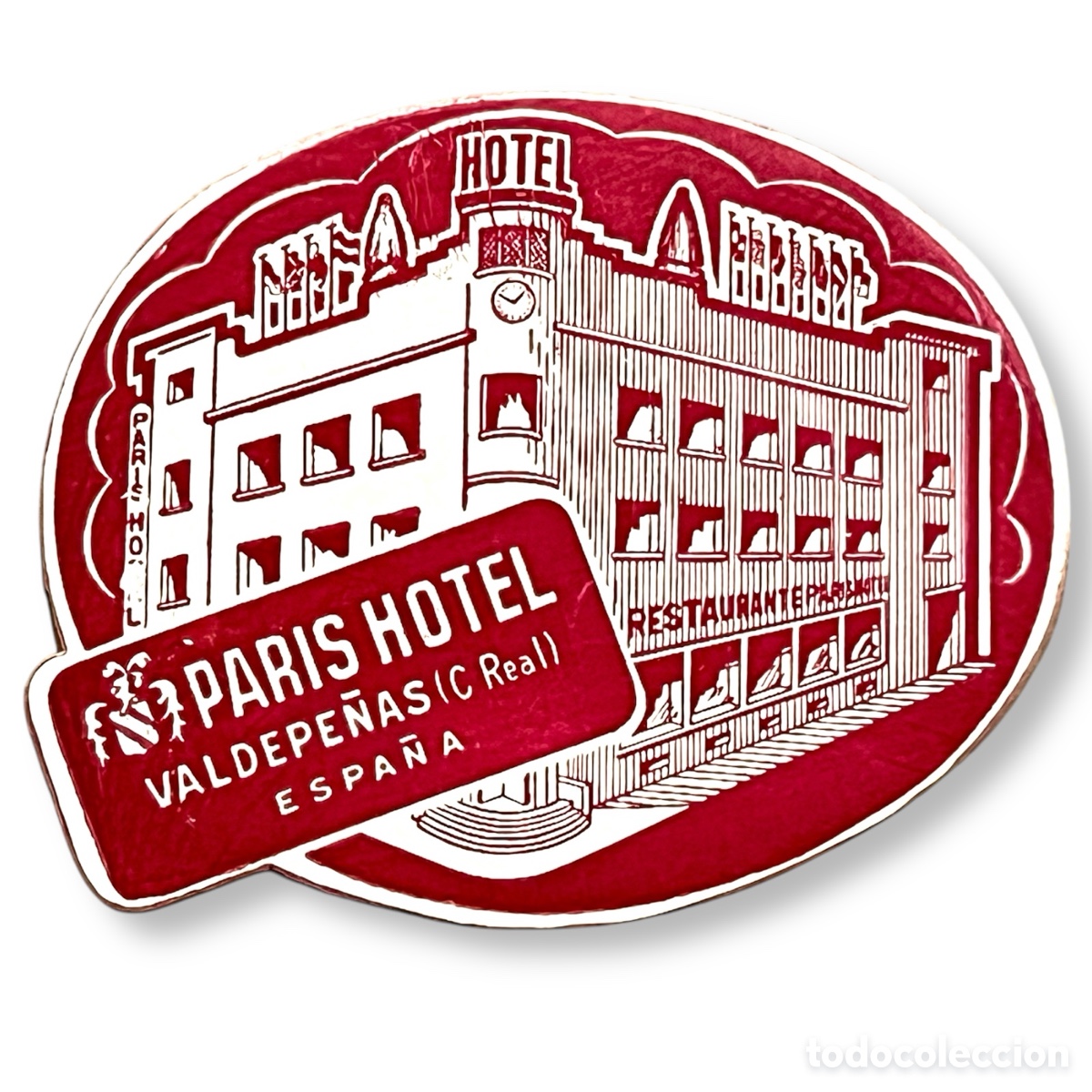 Etiquetas antiguas: ETIQUETA HOTEL PAR&Iacute;S VALDEPE&Ntilde;AS CIUDAD REAL CASTILLA LA MANCHA LUGGAGE LABEL.