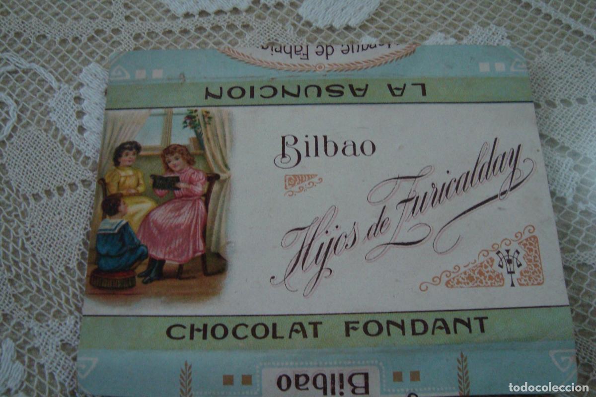 Etichette antiche: ANTIGUA ETIQUETA CHOCOLAT FONDANT FABRICA HIJOS DE ZURICALDAY BILBAO
