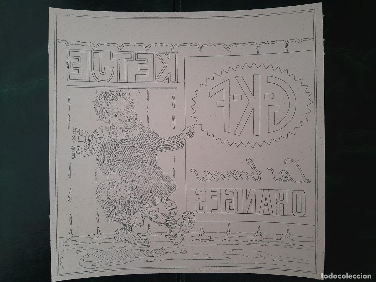 Old Labels: ANTIGUA PRUEBA DE IMPRENTA ETIQUETA NARANJAS KETJE GKF GANDIA VALENCIA RV