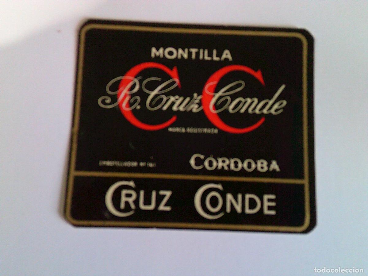 Etichette antiche: Etiqueta antigua Cruz Conde Montilla C&oacute;rdoba