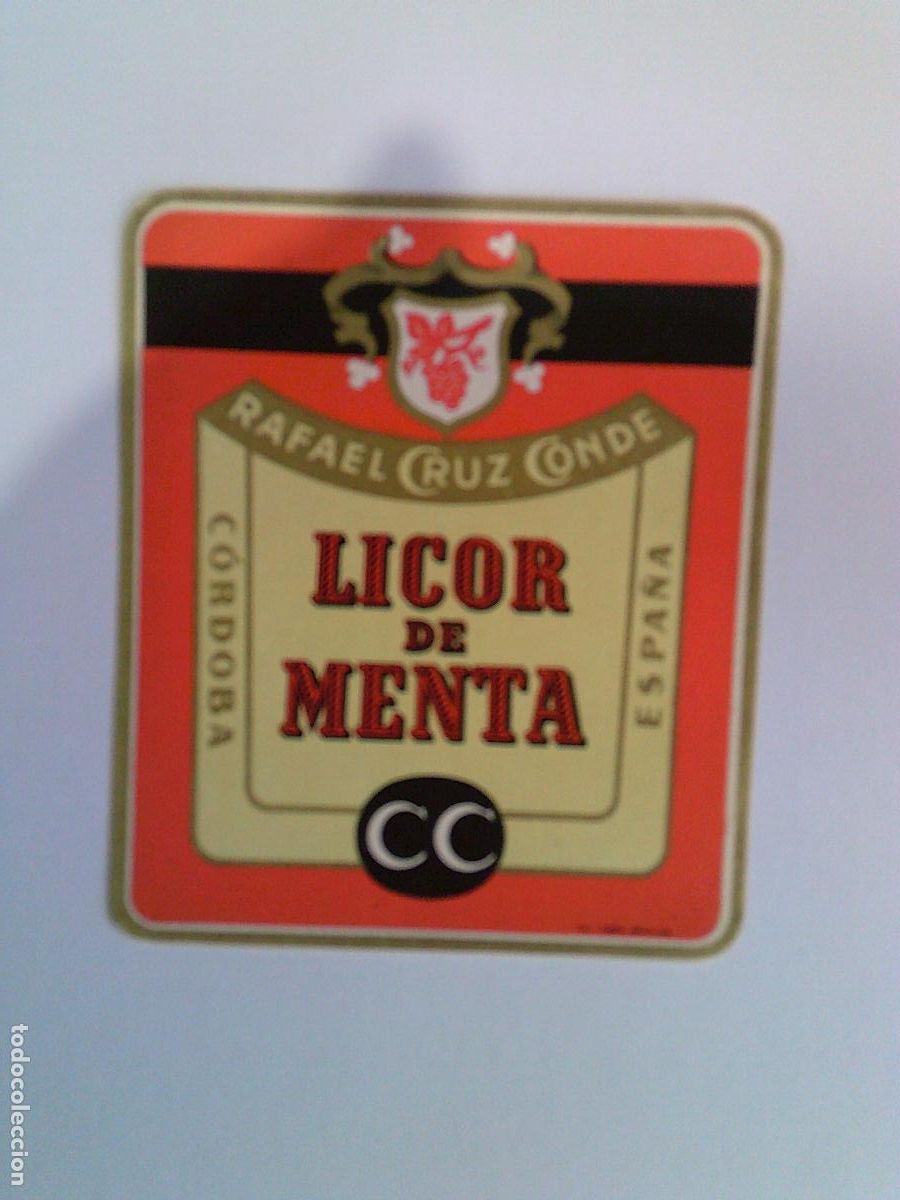 Etichette antiche: Etiqueta antigua Cruz Conde Licor de menta