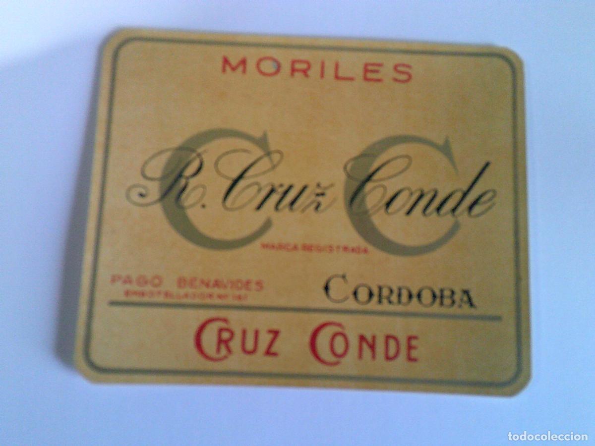 Etichette antiche: Etiqueta antigua Cruz Conde Moriles C&oacute;rdoba