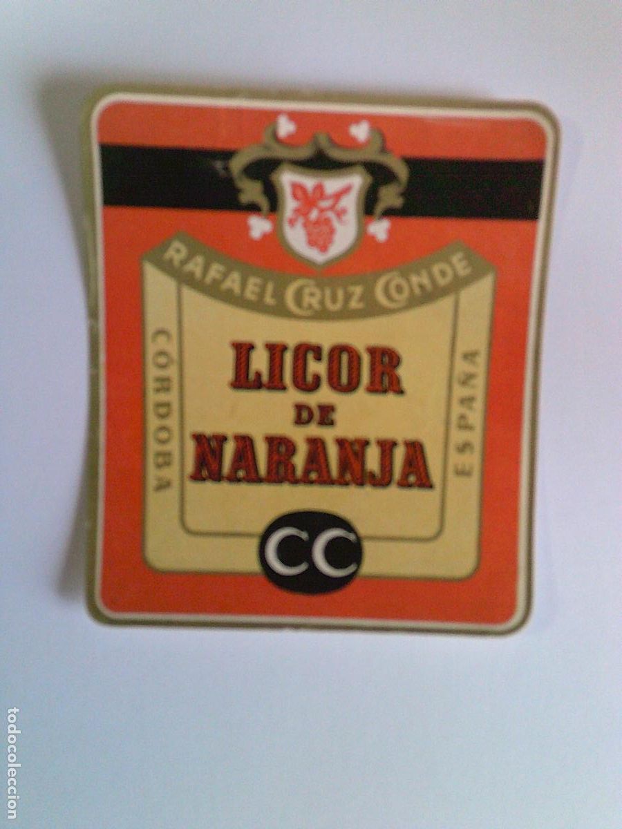 Etichette antiche: Etiqueta antigua Cruz Conde Licor de naranja