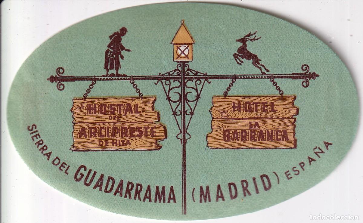 Etiquetas antiguas: ANTIGUA ETIQUETA DEL HOTEL LA BARRANCA DE MADRID (SIERRA DE GUADARRAMA)