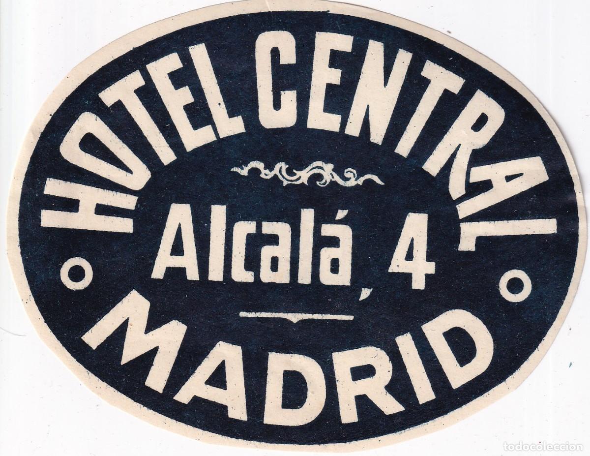 Etiquetas antiguas: ANTIGUA ETIQUETA DEL HOTEL CENTRAL DE MADRID (charnela)