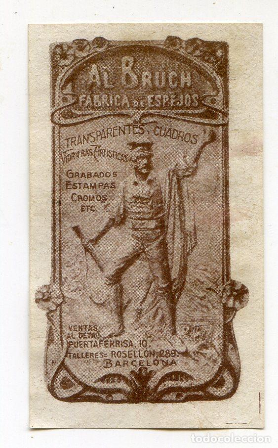 Etichette antiche: Al Bruch, f&aacute;brica de Espejos, cuadros, vidrieras art&iacute;sticas, grabados, estampas, Barcelona, etiqueta