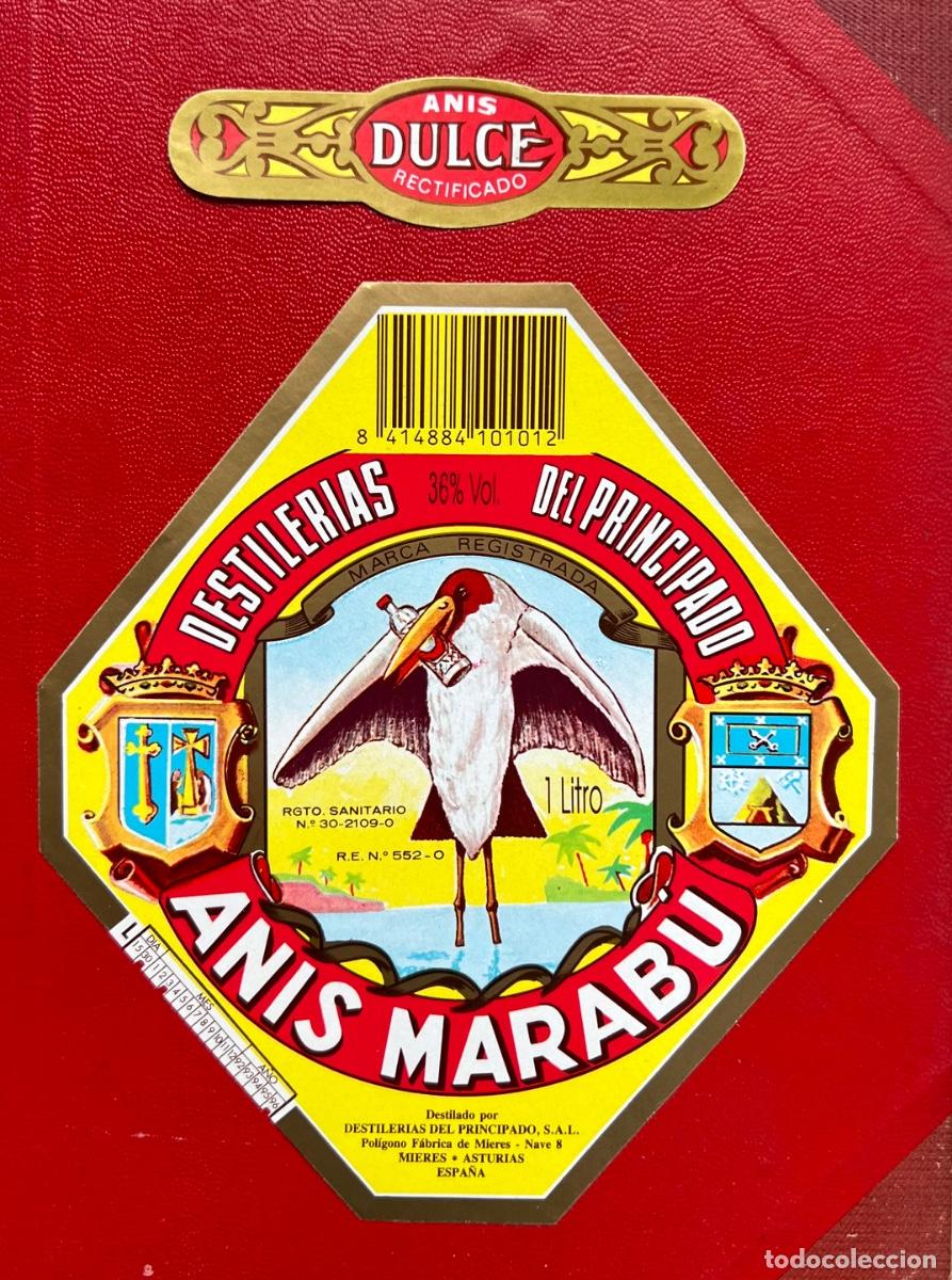 Old Labels: Etiqueta de An&iacute;s Marab&uacute; - Destiler&iacute;as del Principado - Mieres (Asturias)