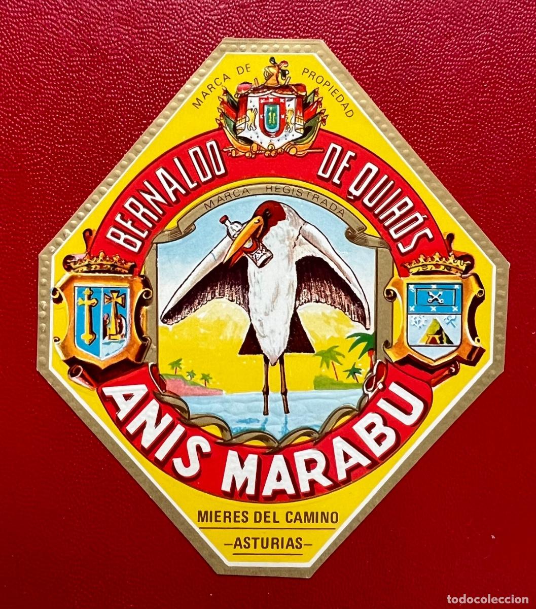 Etichette antiche: Etiqueta de An&iacute;s Marab&uacute; - Bernaldo de Quir&oacute;s - Mieres del Camino (Asturias)