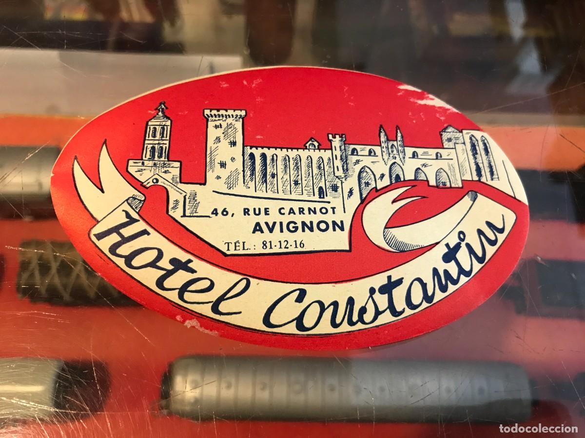 Etiquetas antiguas: ETIQUETA DE HOTEL. HOTEL CONSTANTIN. AVIGNON, FRANCE. 12 X 8CM