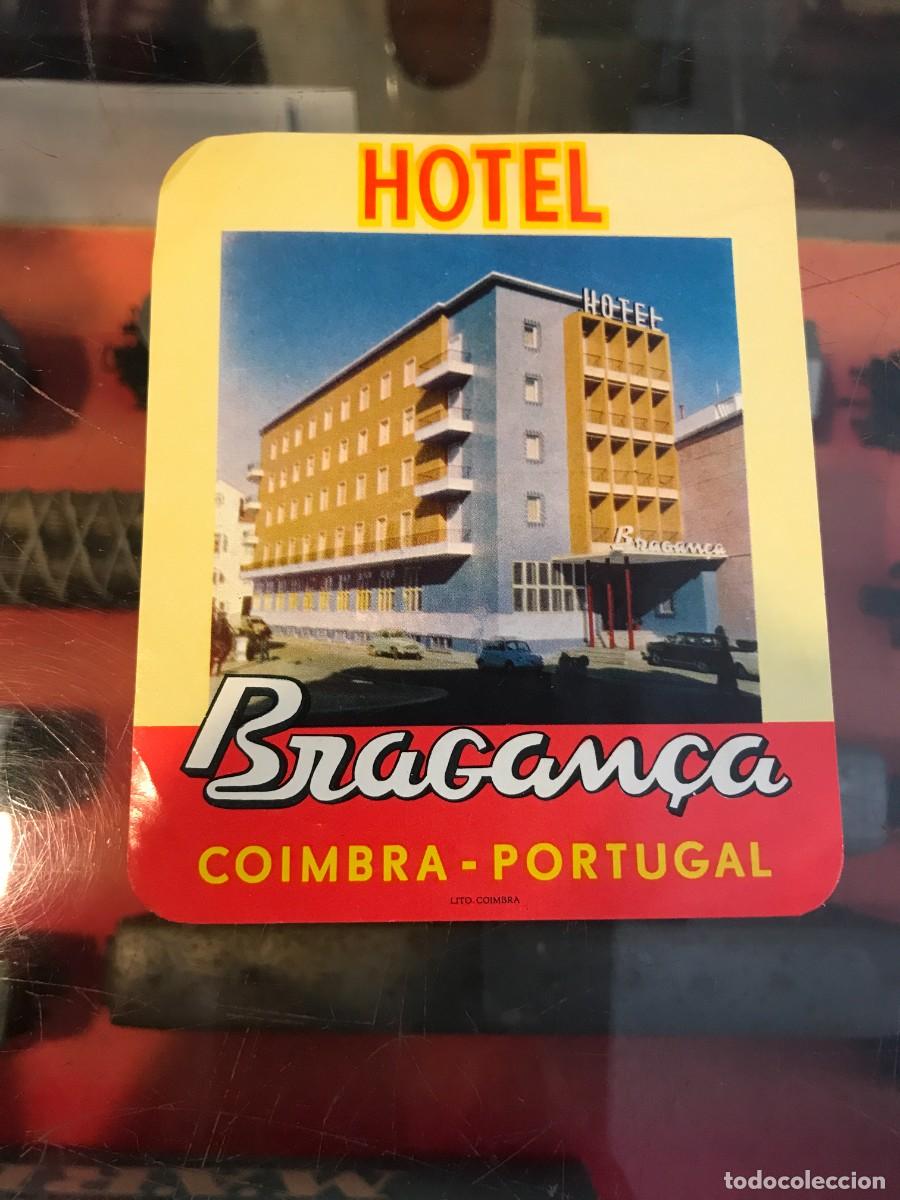 Etiquetas antiguas: ETIQUETA DE HOTEL. HOTEL BRAGAN&Ccedil;A. COIMBRA, PORTUGAL. 11 X 9CM