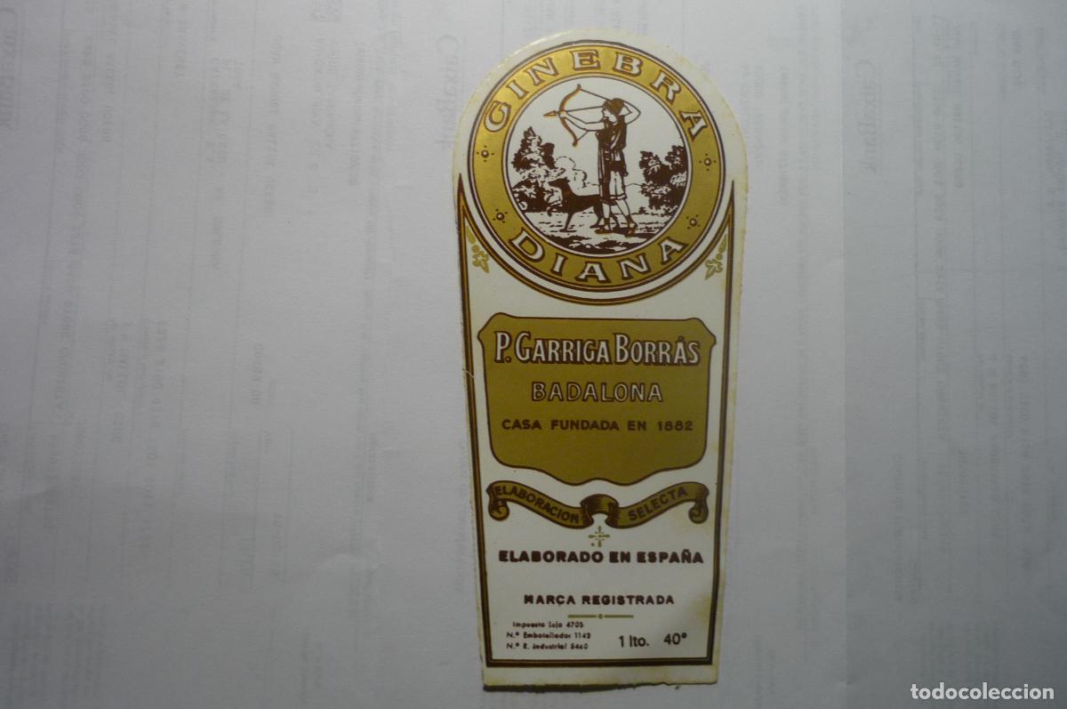 Old Labels: etiqueta ginebra diana p.garrig borras .-badalona