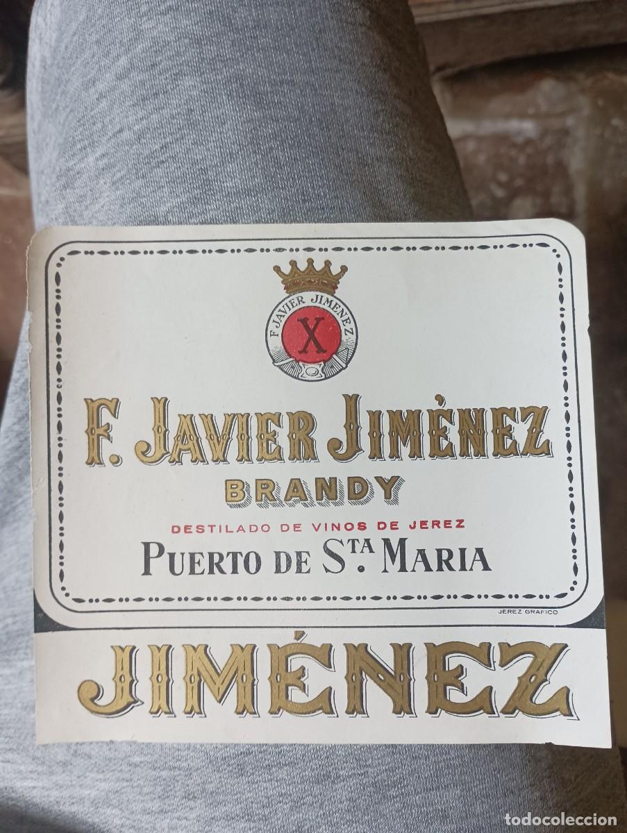 Etiquetas antiguas: Etiqueta brandy puerto de Santa Mar&iacute;a Xim&eacute;nez