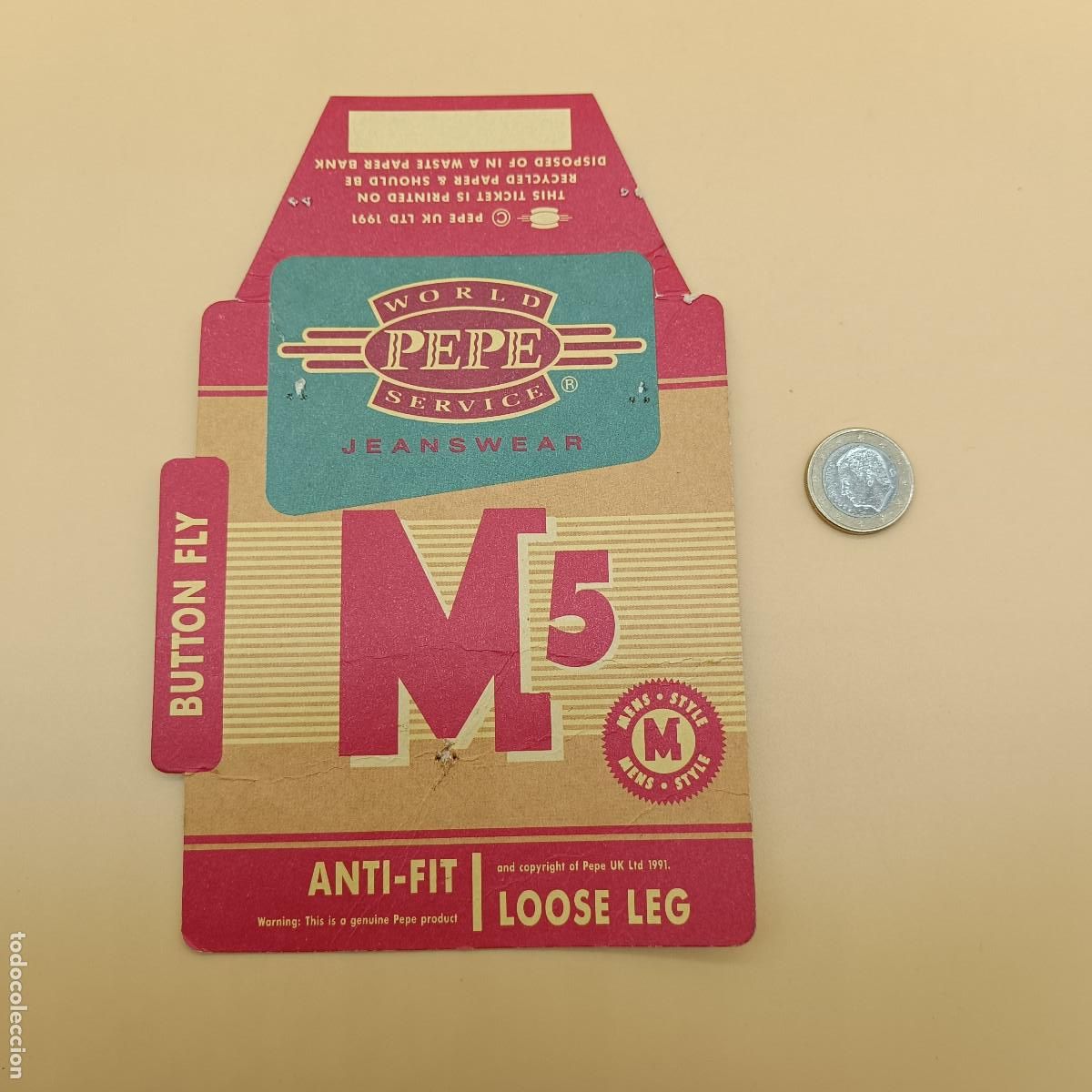 Etichette antiche: ETIQUETA ORIGINAL PEPE JEANS. A&Ntilde;OS 90.