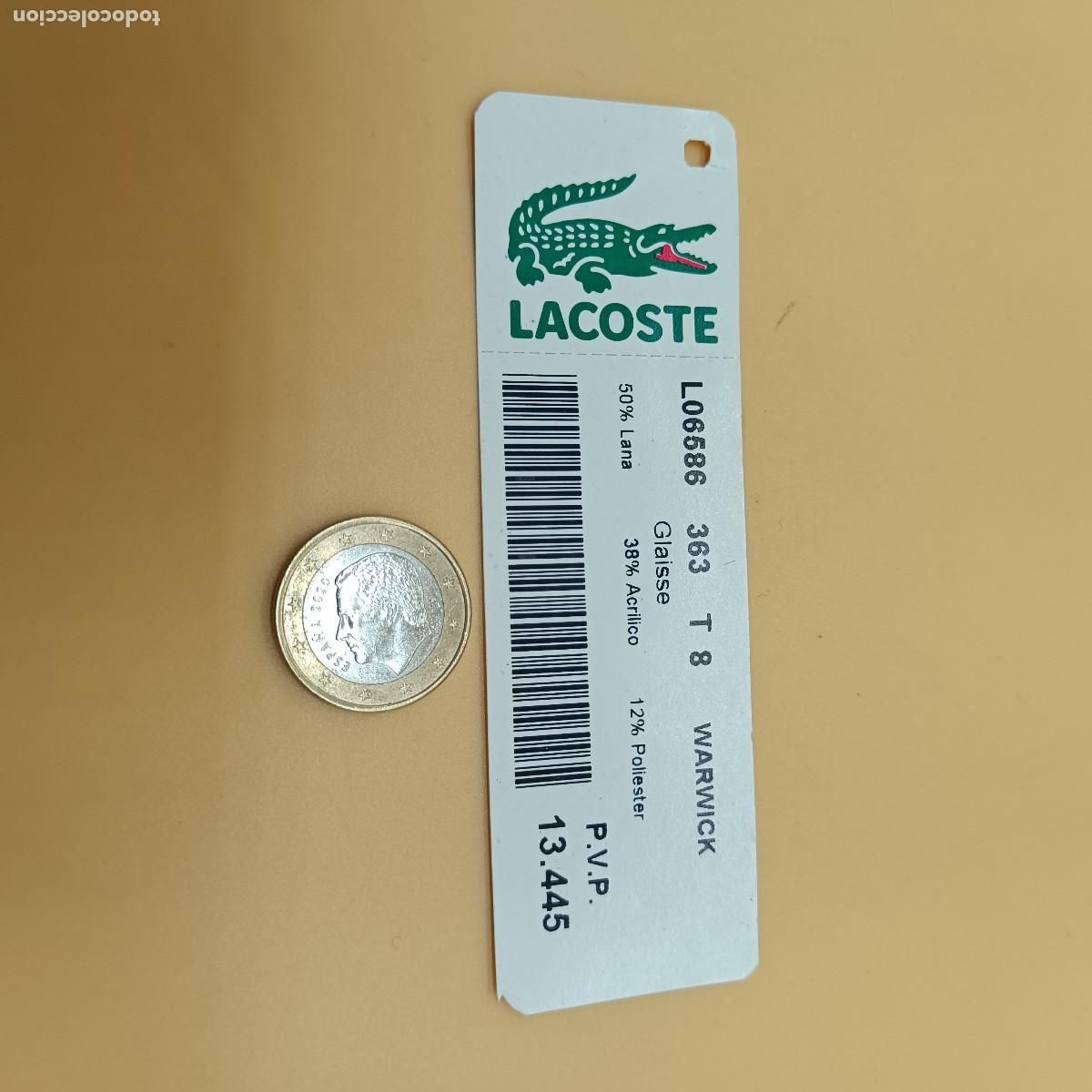Etichette antiche: ETIQUETA LACOSTE. A&Ntilde;OS 90 ORIGINAL.