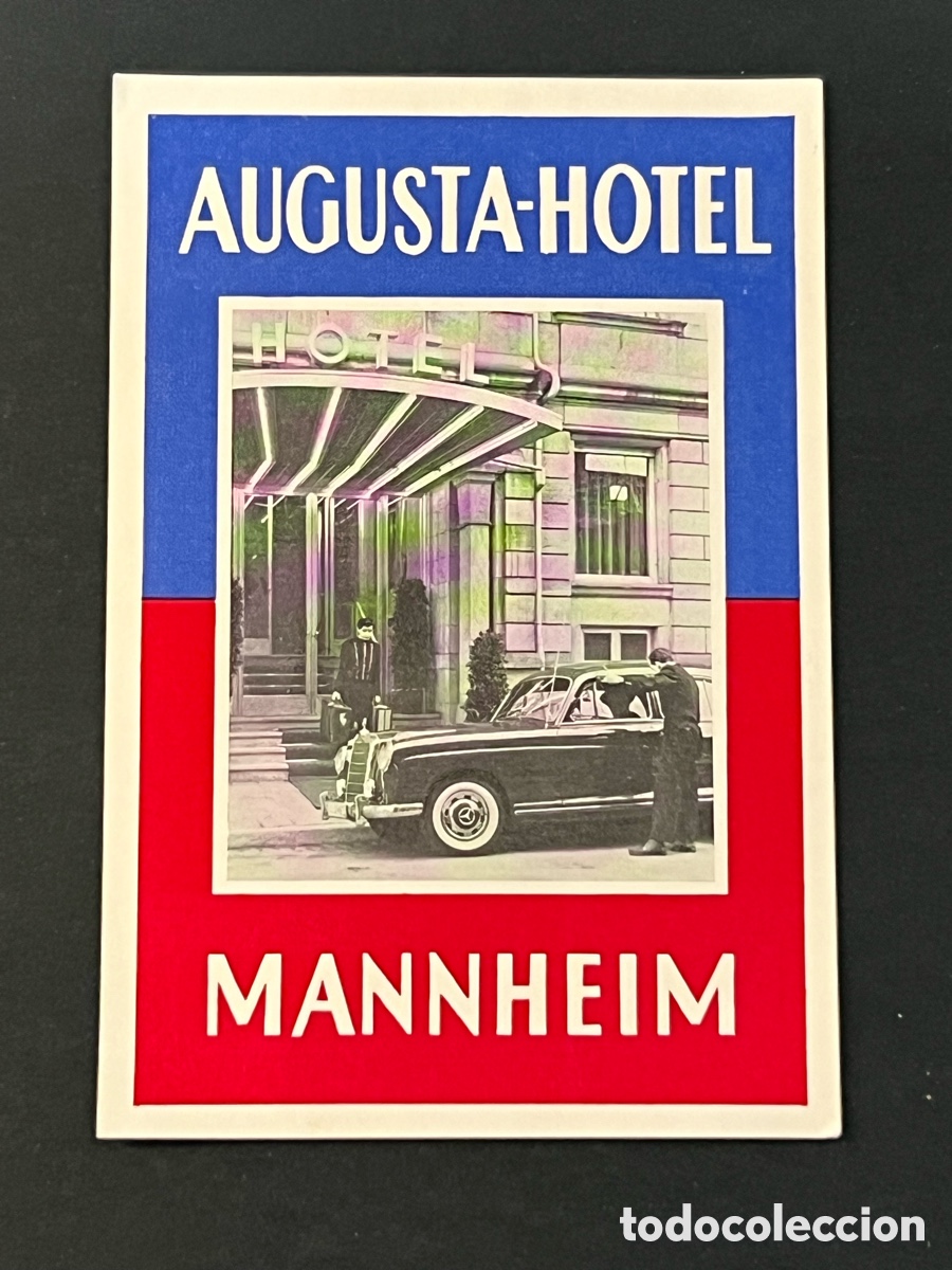 Etiquetas antiguas: ETIQUETA AUGUSTA HOTEL MANNHEIM ALEMANIA OLD LUGGAGE LABEL.