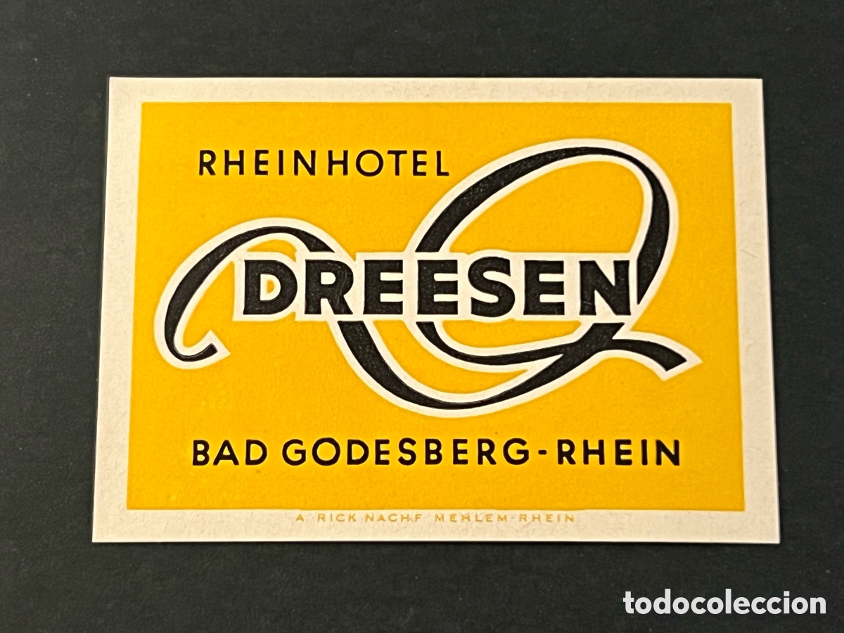 Etiquetas antiguas: ETIQUETA HOTEL DREESEN BAD GODESBERG RHEIN ALEMANIA OLD LUGGAGE LABEL.