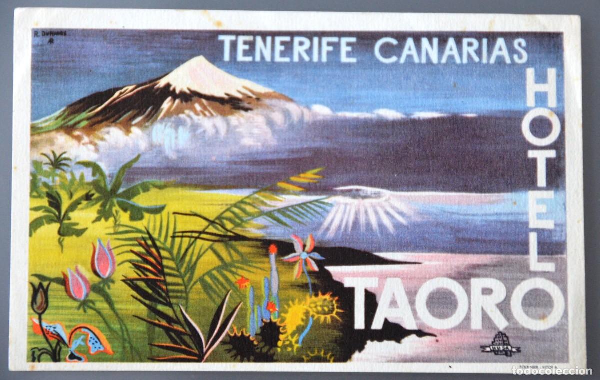 Etiquetas antiguas: ANTIGUA ETIQUETA DE HOTEL TAORO TENERIFE CANARIAS