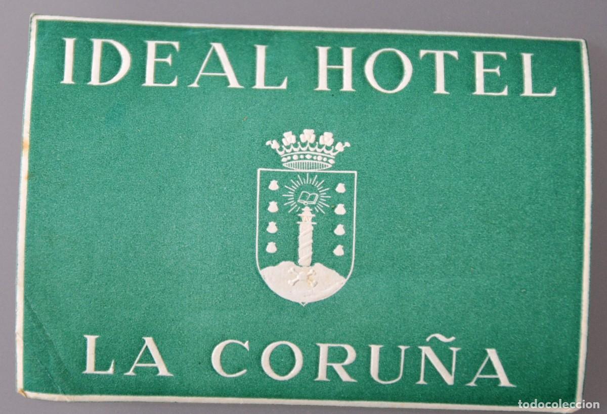 Etiquetas antiguas: ANTIGUA ETIQUETA IDEAL HOTEL LA CORU&Ntilde;A