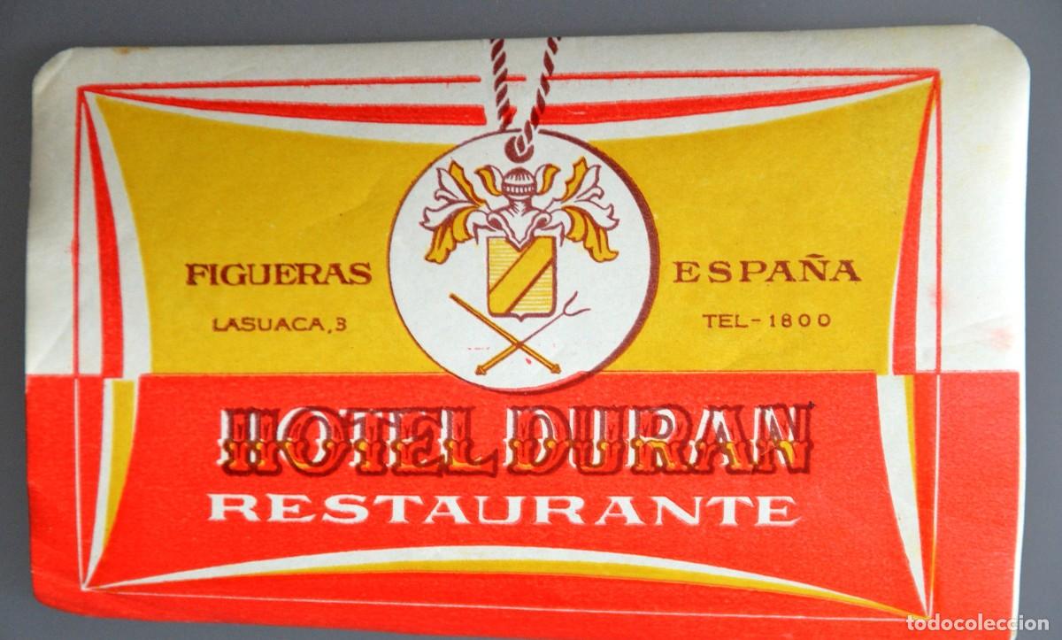 Etiquetas antiguas: ANTIGUA ETIQUETA HOTEL DURAN FIGUERES (GIRONA)