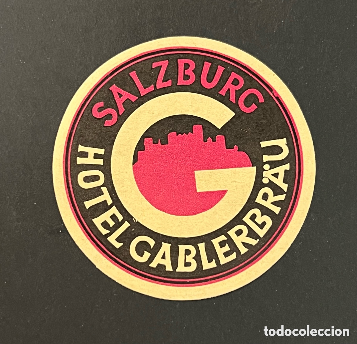 Etiquetas antiguas: ETIQUETA HOTEL GABLERBRAU SALZBURG AUSTRIA LUGGAGE LABEL