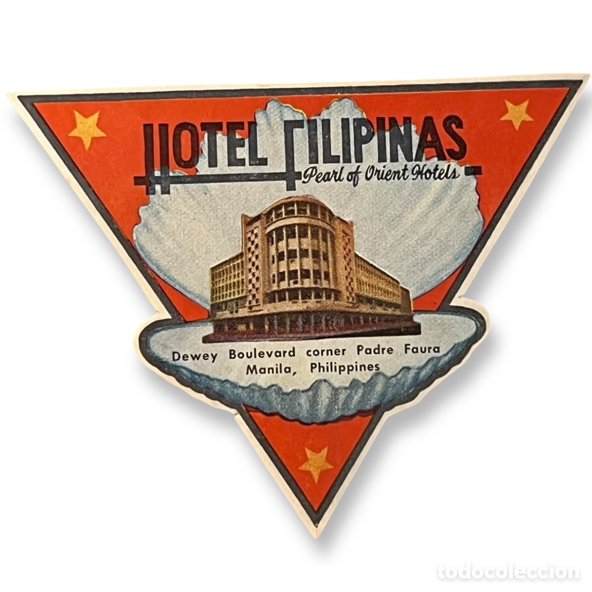 Etiquetas antiguas: ETIQUETA HOTEL FILIPINAS MANILA ASIA LUGGAGE LABEL VINTAGE.
