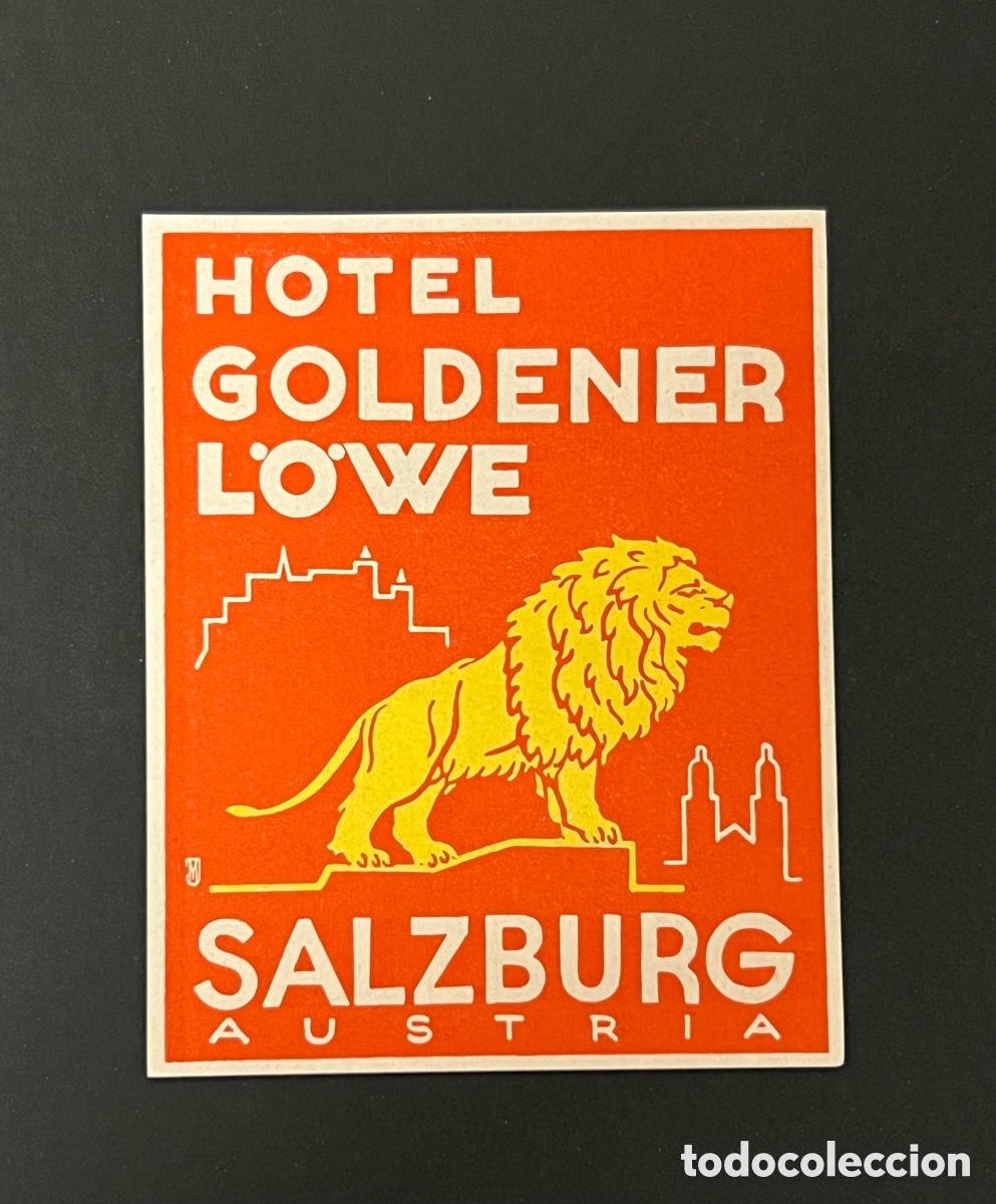 Etiquetas antiguas: ETIQUETA HOTEL GOLDENER LOWE SALZBURG AUSTRIA LUGGAGE LABEL.