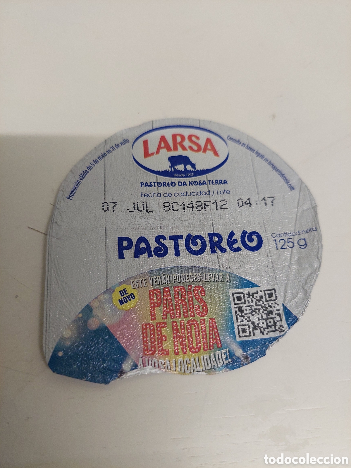 Old Labels: PARIS DE NOYA ORQUESTA YOGUR TAPA LARSA PUBLICIDAD ETIQUETA